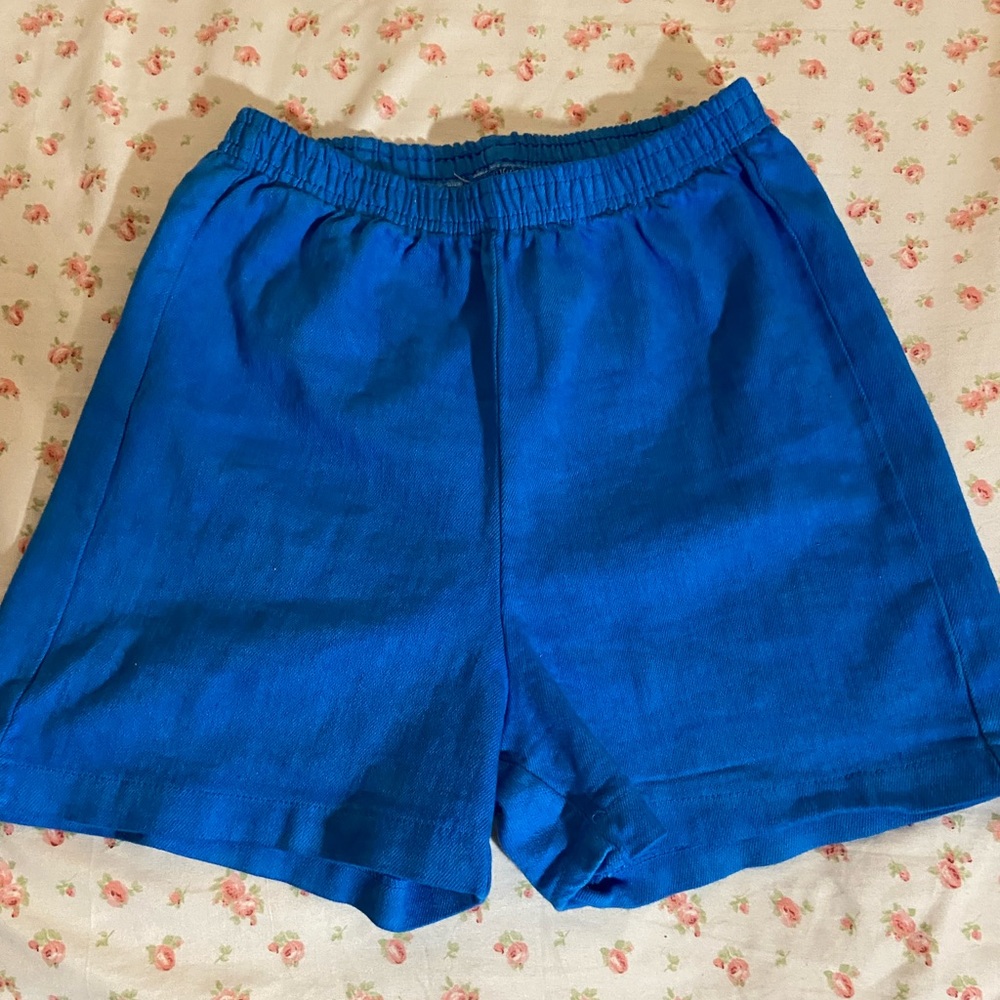 blue recycled shorts